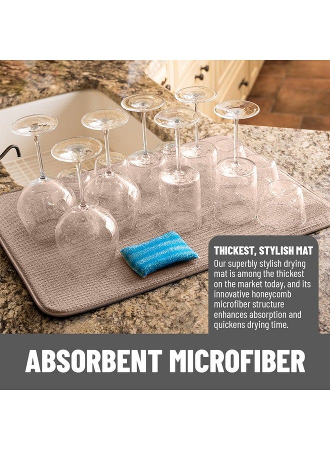 Bellemain XXL Dish Mat 24" x 17" ( LARGEST MAT ) Microfiber Dish Drying Mat , Super absorbent ( Mocha ) - Image 2