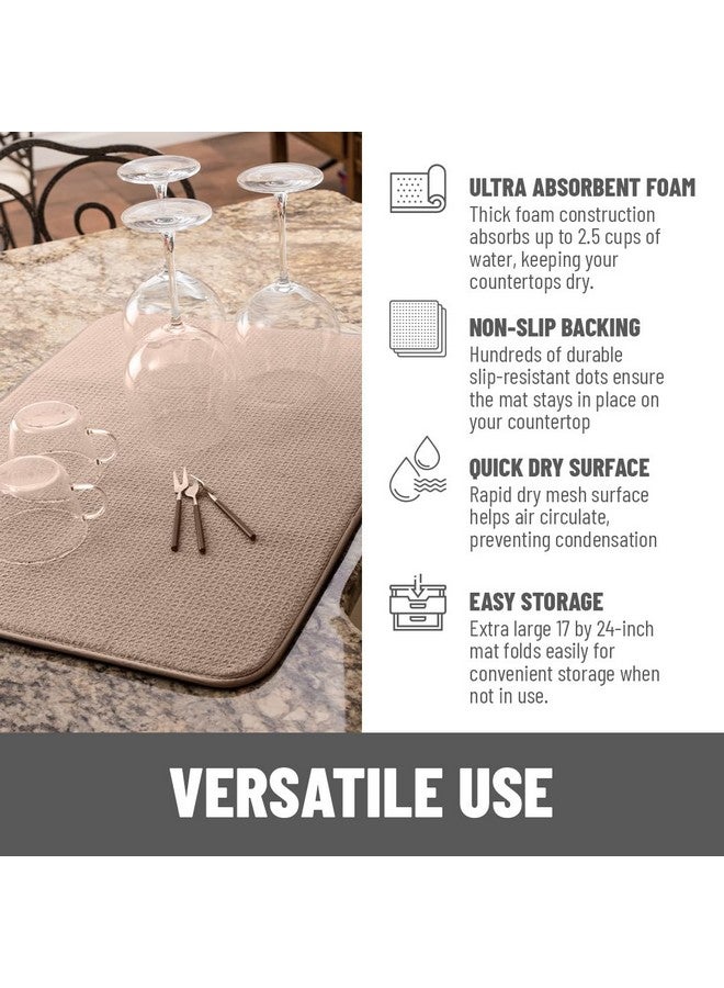 Bellemain XXL Dish Mat 24" x 17" ( LARGEST MAT ) Microfiber Dish Drying Mat , Super absorbent ( Mocha ) - Image 4