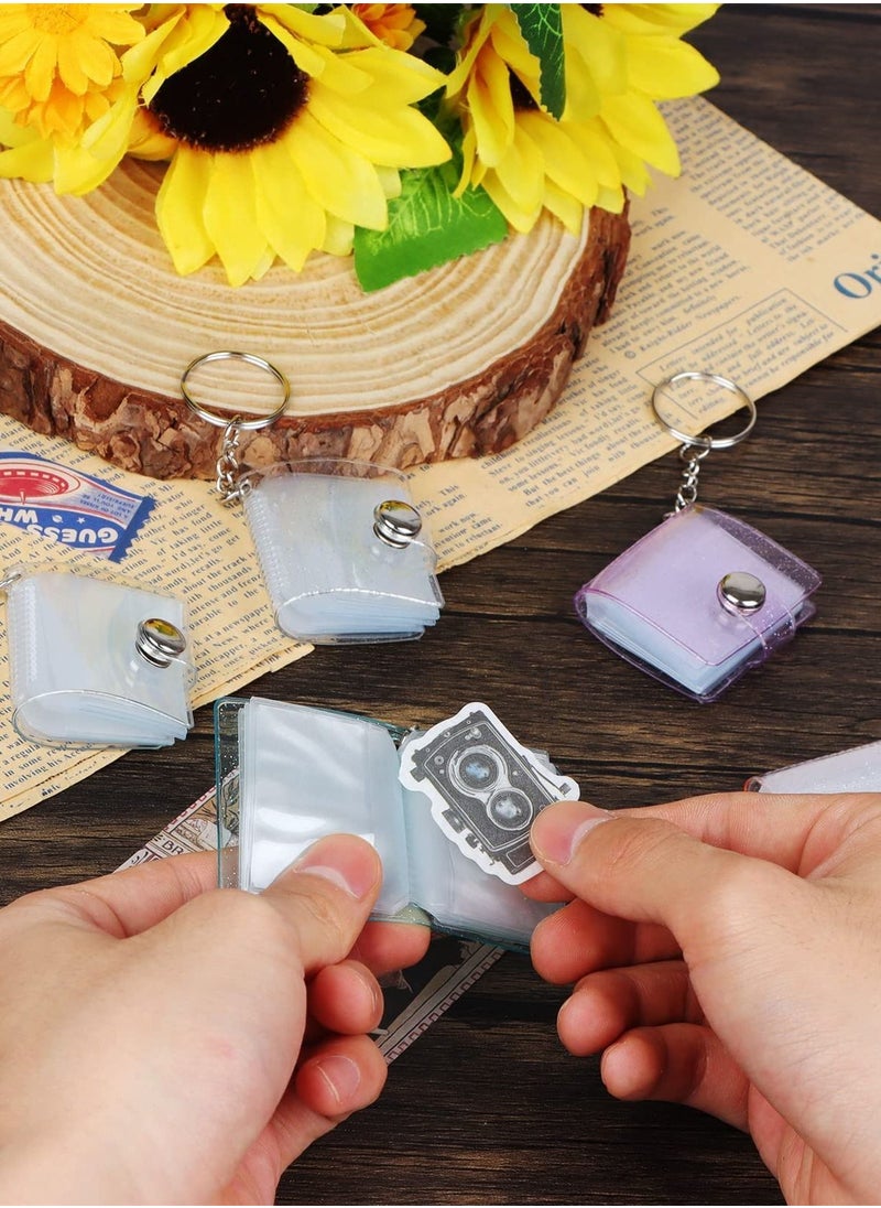 Y&D - Mini Album, 1 Inch Pocket Photo Storage Band Keychain, 20 Pockets Small Album Binder, Keychain for Picture Card Holder Storage, Birthday Valentine's Day Gift - Image 1