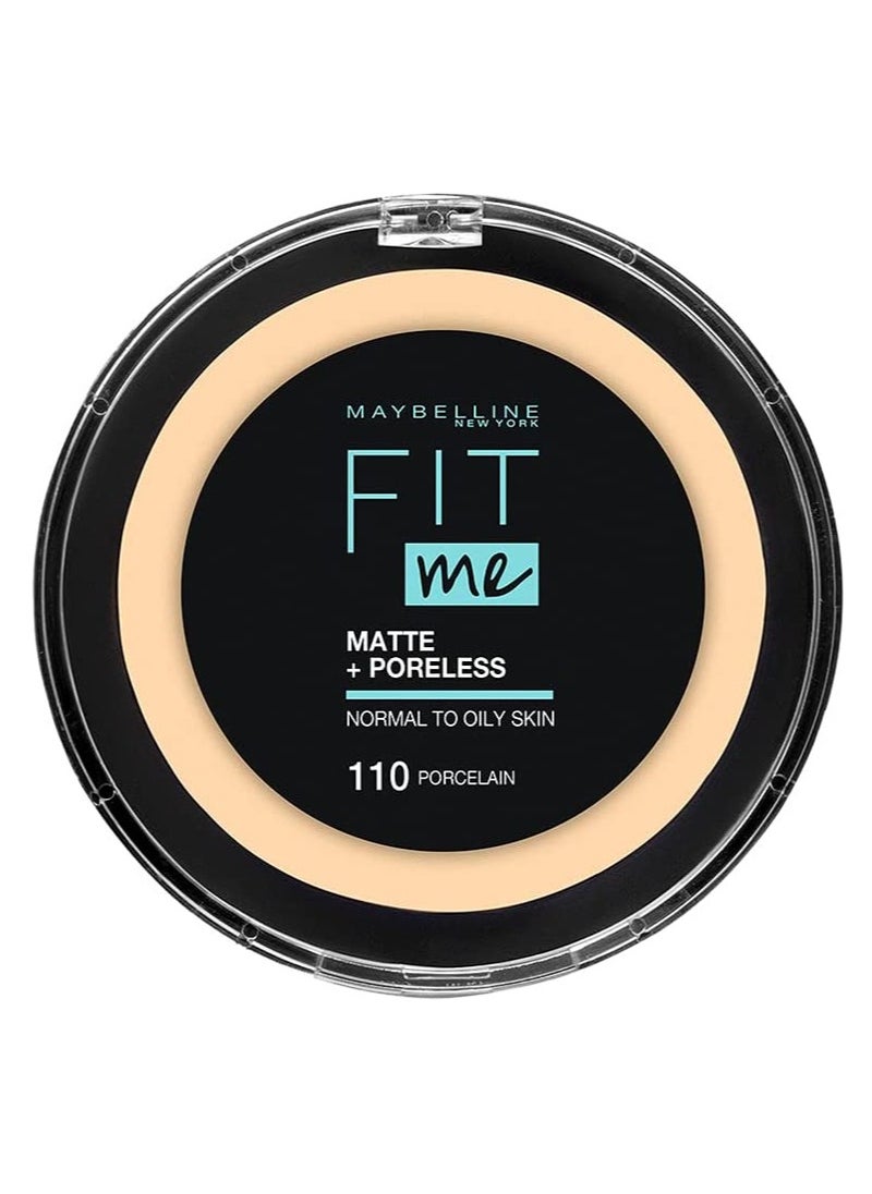 MAYBELLINE NEW YORK - Fit Me Matte and Poreless Compact Face Powder - 110, Porcelain - Image 1