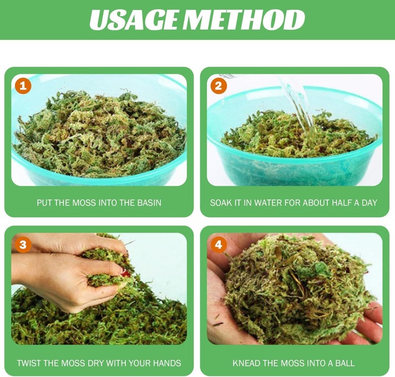 Sphagnum Moss for Plants - 150g Natural Dried Compressed Moss | Premium Potting Mix for Orchids, Succulents | Ideal for Reptile Terrariums, Plant Growing Medium - Image 3