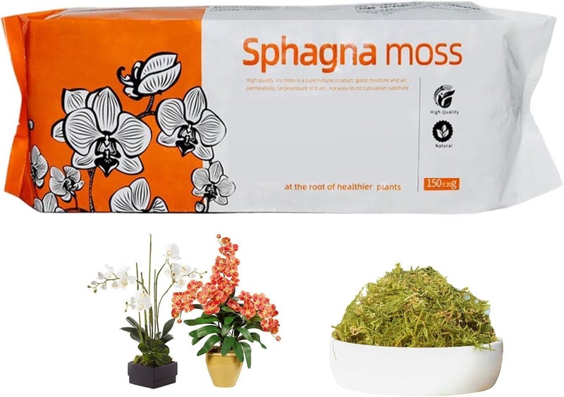 Sphagnum Moss for Plants - 150g Natural Dried Compressed Moss | Premium Potting Mix for Orchids, Succulents | Ideal for Reptile Terrariums, Plant Growing Medium - Image 1