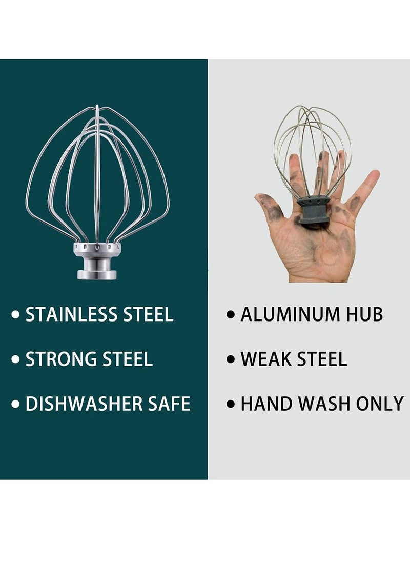 KASTWAVE Stainless steel Wire Whip Attachment for KitchenAid Tilt-Head Stand Mixer Accessory K45WW Replacement, Egg Cream Stirrer, Cakes Mayonnaise Whisk, Whipping Egg White, Dishwasher Safe - Image 3