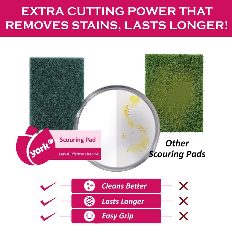 York Scouring Scrubby NonScratching Scouring Pads Sponge 10 Pcs Pack of 2 - Image 2