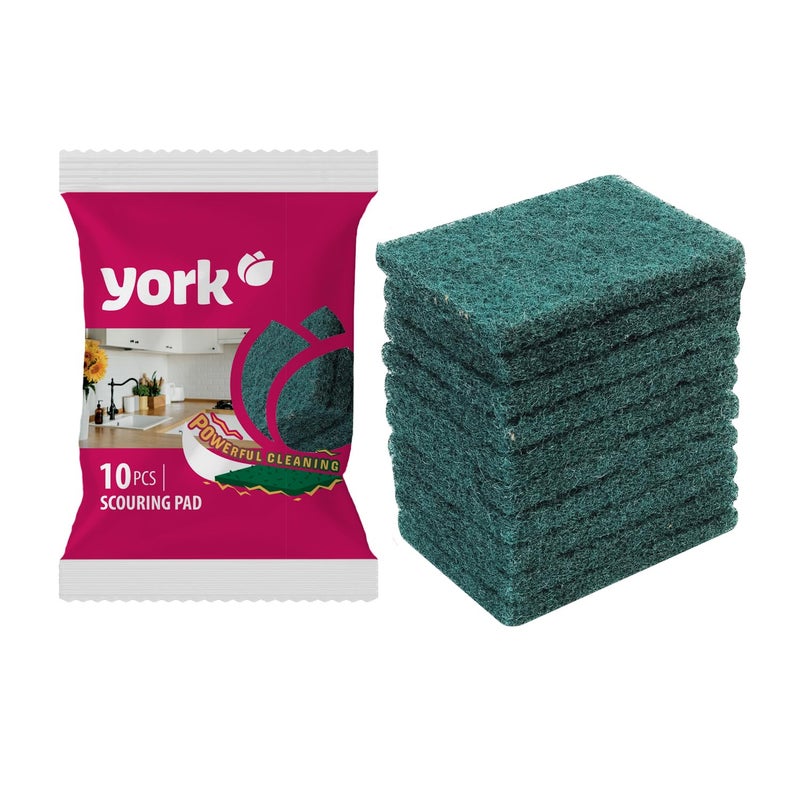 York Scouring Scrubby NonScratching Scouring Pads Sponge 10 Pcs Pack of 2 - Image 1