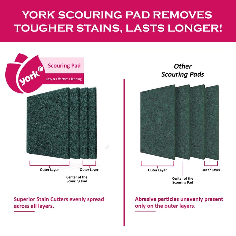 York Scouring Scrubby NonScratching Scouring Pads Sponge 10 Pcs Pack of 2 - Image 3