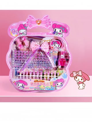 140-Piece False Nail Set, Kids Press on Nails Grils, Kids Makeup Toys, Self Adhesive Nails, Multicolour - view 5