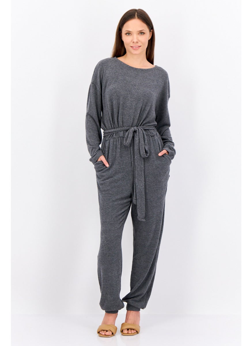 PHILOSOPHY Women Solid Long Sleeve Jumpsuit, Grey  - Image 1
