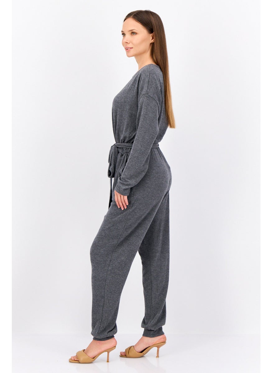 PHILOSOPHY Women Solid Long Sleeve Jumpsuit, Grey  - Image 2
