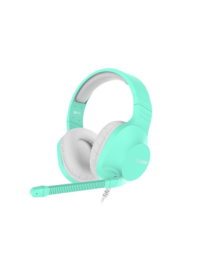 Sades (Sa-721 -Cyan) Spirits Gaming Headset, 3.5Mm, Black, Compatible - Ps4/ Ps5, Xbox One & Series X & Series S, Nintendo Switch & Lite, Vr, Mobile Devices, Pc/ Laptop - Image 1