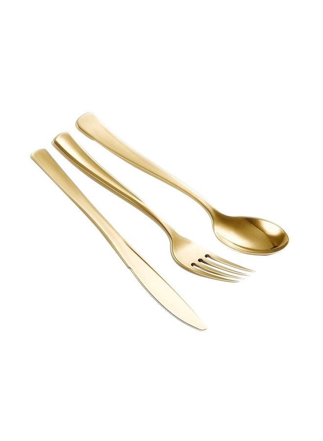 AIWANTO 150-Piece Gold Rim Disposable Dinnerware Set for 25 Guests – Elegant Party Pack with Cutlery, Cups & Plates - Image 4