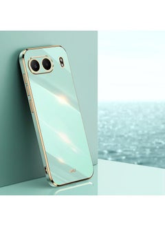 For OnePlus Nord 4 XINLI Straight 6D Plating Gold Edge TPU Phone Case(Mint Green)