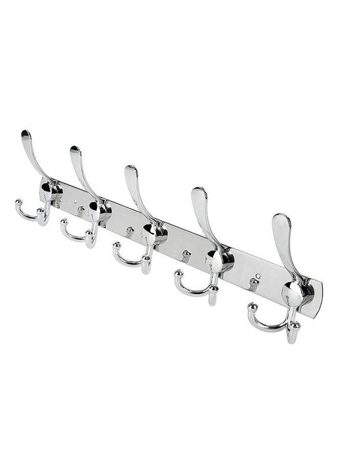 AGD 15 Hooks Stainless Steel Coat Robe Hat Clothes Wall Mount Hook Hanger Towel Rack Silver - Image 1