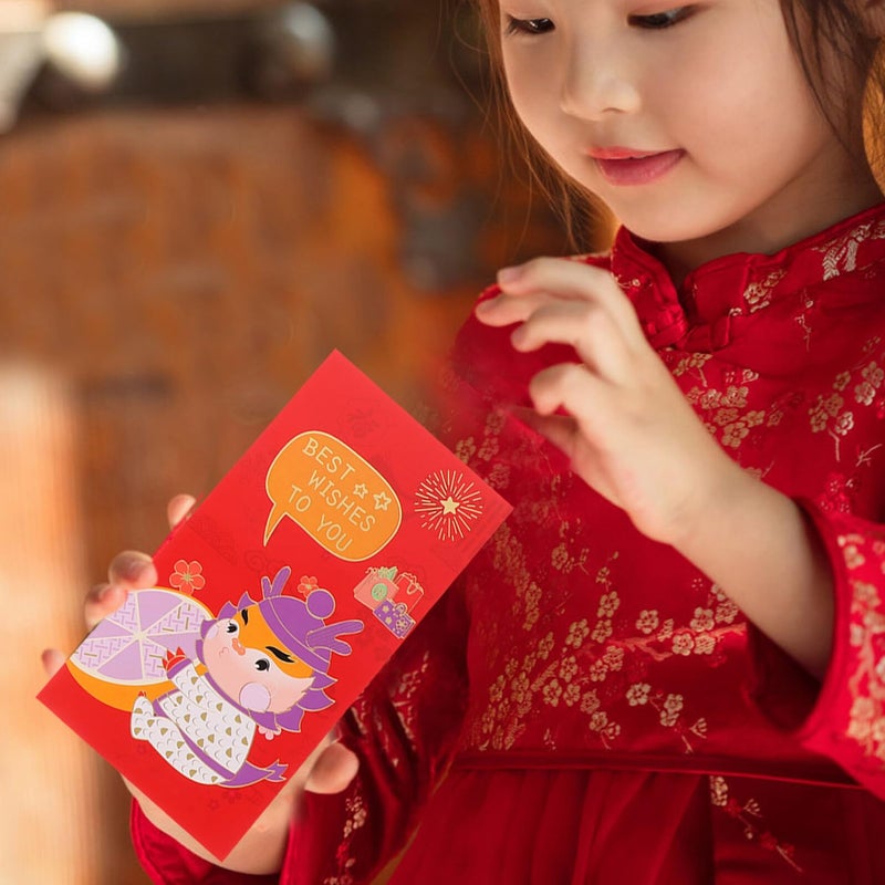 Red Envelope Set 6pcs Chinese New Year Dragon Gold Foil Hongbao Money Packets - Image 5