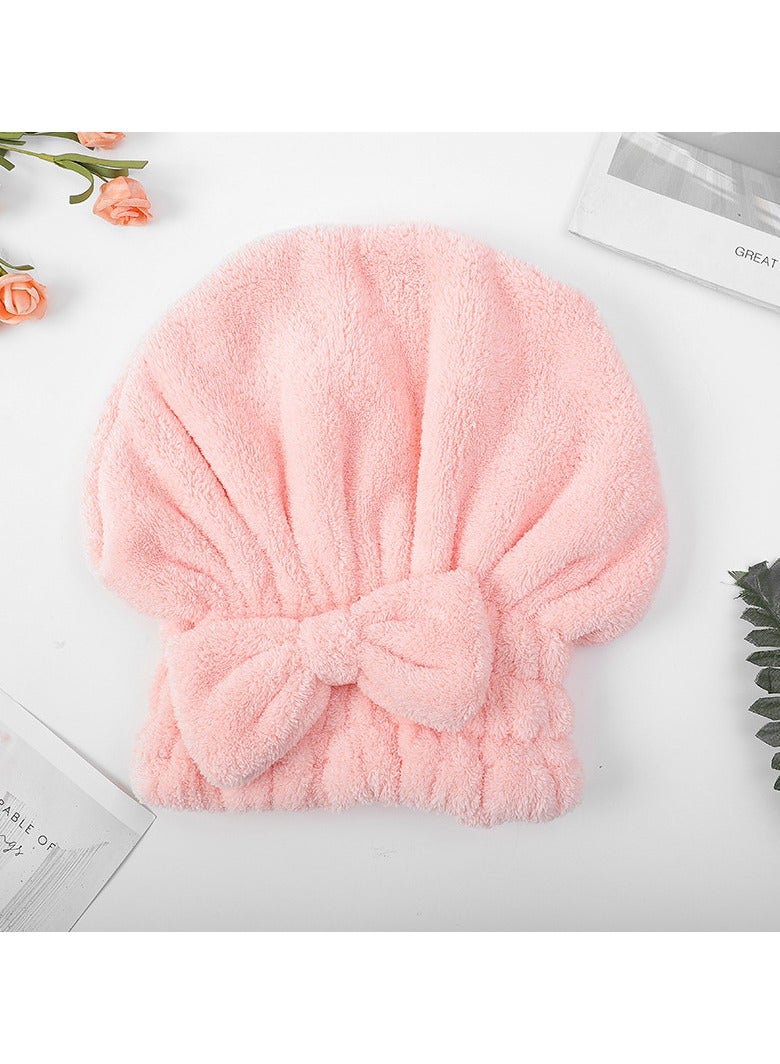 Goolsky 1 قطعة قبعات تجفيف الشعر من الفليس الناعم، ماصة سريعة الجفاف، لف رأس الدش، توربان مزين بعقدة جميلة، لف منشفة الشعر للنساء - Image 1