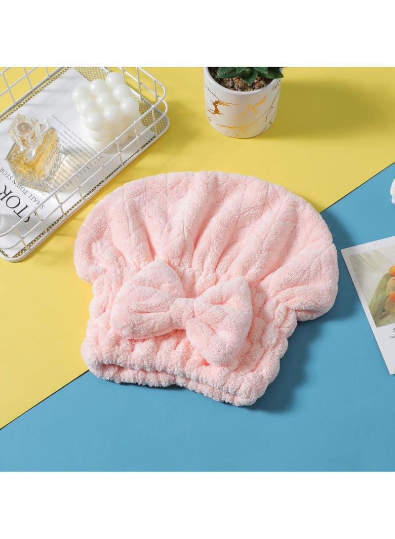 Goolsky 1 قطعة قبعات تجفيف الشعر من الفليس الناعم، ماصة سريعة الجفاف، لف رأس الدش، توربان مزين بعقدة جميلة، لف منشفة الشعر للنساء - Image 4