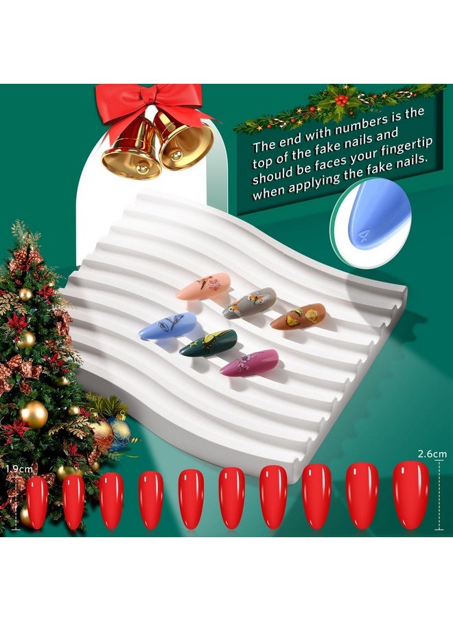 TsMADDTs Press On Nails Almond, 24 Colors Short Fake Nails With Nail Glues, 720Pcs Glue On Nails  - Image 2