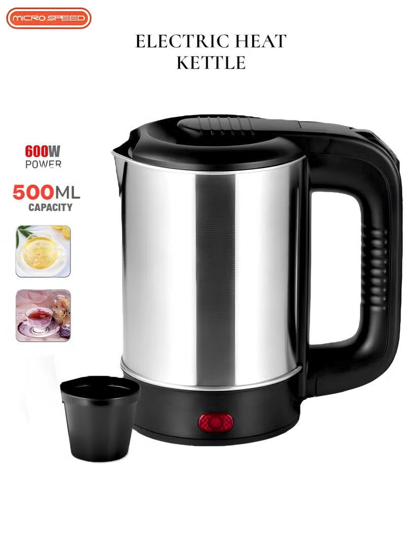 micro speed Electric Stainless Steel Kettle – 500ml, 600W, Model MS-3150 - Image 1