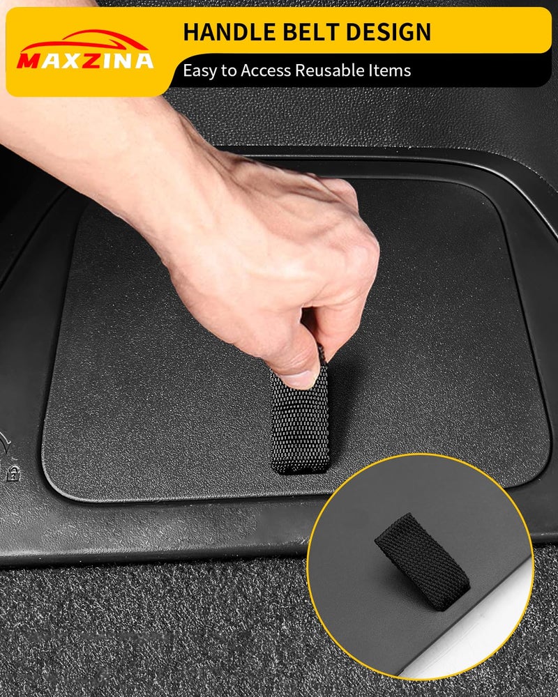 Maxzina Rear Trunk Organizer Cover Compatible with 2023 2024 2025 2026 Honda Pilot Trunk Organizer Storage Bin Lid Left Driver Trunk Side Storage Box Cover Protector Black 7&8 Seats Pilot Accessories - Image 5