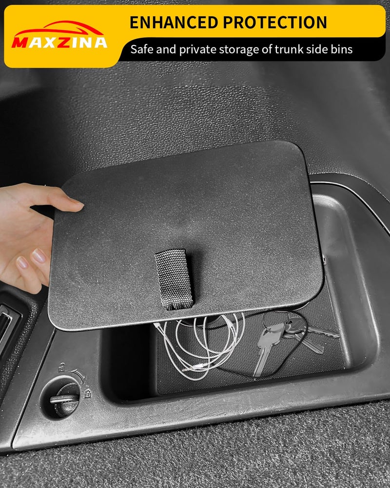 Maxzina Rear Trunk Organizer Cover Compatible with 2023 2024 2025 2026 Honda Pilot Trunk Organizer Storage Bin Lid Left Driver Trunk Side Storage Box Cover Protector Black 7&8 Seats Pilot Accessories - Image 4