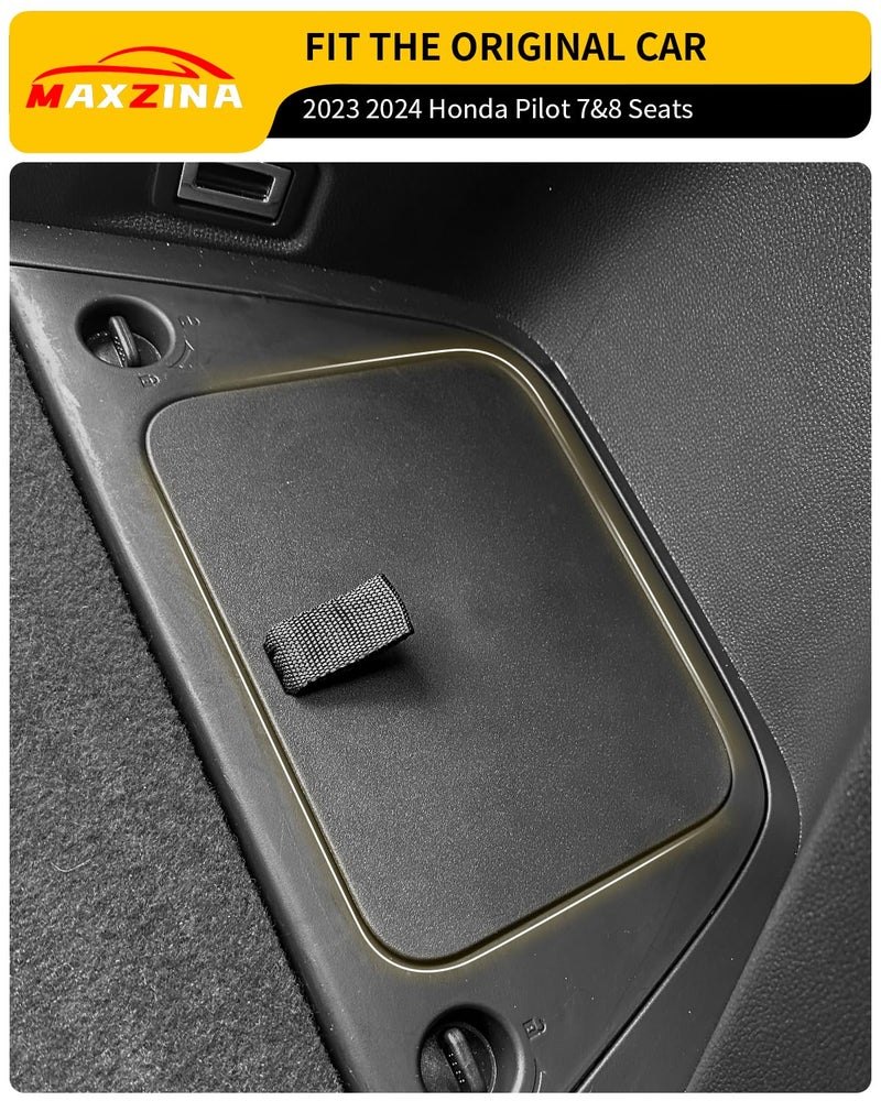 Maxzina Rear Trunk Organizer Cover Compatible with 2023 2024 2025 2026 Honda Pilot Trunk Organizer Storage Bin Lid Left Driver Trunk Side Storage Box Cover Protector Black 7&8 Seats Pilot Accessories - Image 3