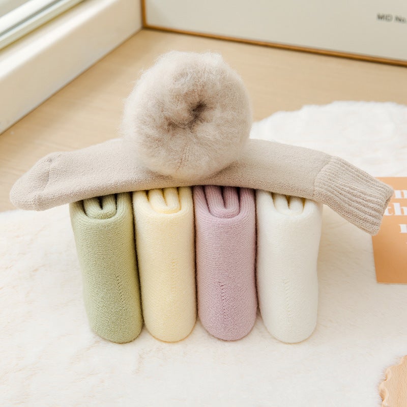 Zhuji Wool Socks Children'S Socks Fleece-Lined Thickened Warm Baby Socks Winter Sleep Floor Stockings - Image 4