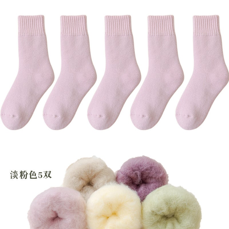 Zhuji Wool Socks Children'S Socks Fleece-Lined Thickened Warm Baby Socks Winter Sleep Floor Stockings - Image 1