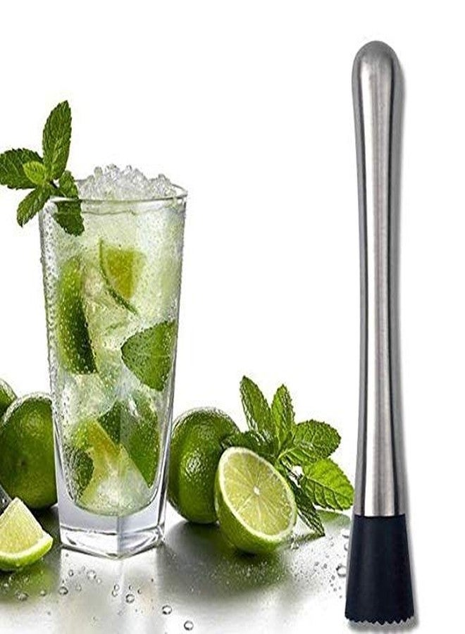 HPK Cocktail Mocktail Mojito Margarita Shaker Muddler Long Mixer Spoon Accessories Set (Stainless Steel) - Image 2