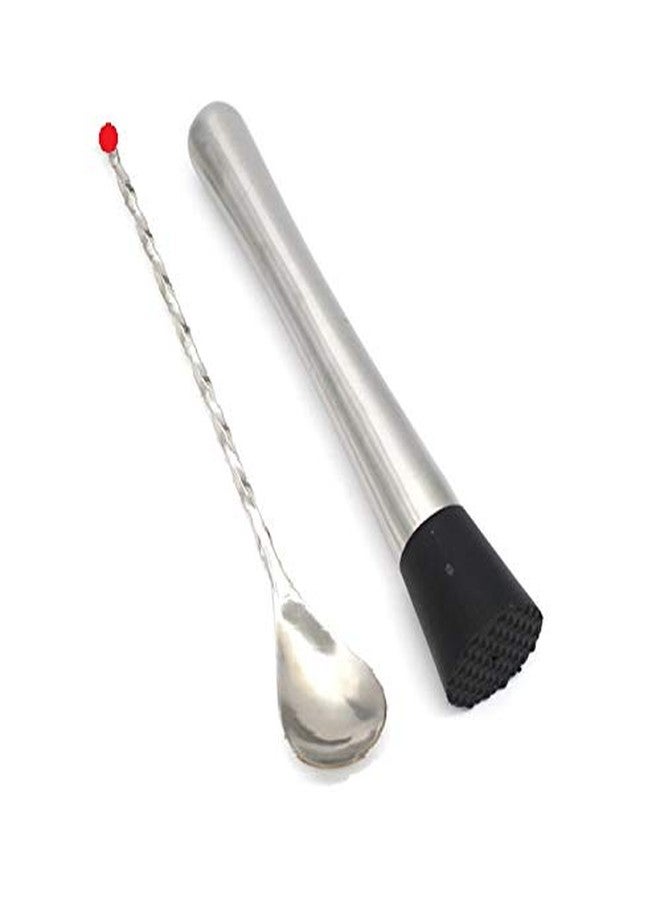 HPK Cocktail Mocktail Mojito Margarita Shaker Muddler Long Mixer Spoon Accessories Set (Stainless Steel) - Image 5