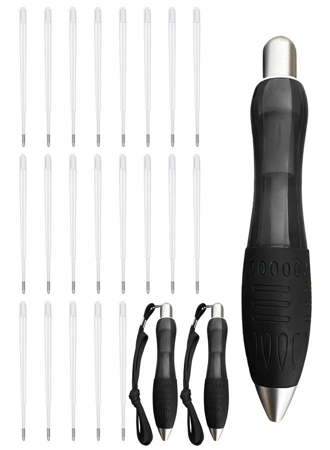 lyforx 24-Pack Big Fat Pens Aids Writing For Tremor, Arthritis, Parkinson, Handicap, Carpal Tunnel Large Wide Grip Pen Black (3 Pens + 12Black Refills + 9 Blue Refills) - Image 1