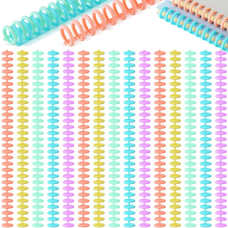 Skyygemm 50 Pcs Comb Binding Spines 1/2" Diameter 30 Ring Plastic Binder Combs and Spines Binding Easy Edit Spines for Teacher Student Document Notebook File Making, 85 Sheet Capacity, 5 Colors - Image 1