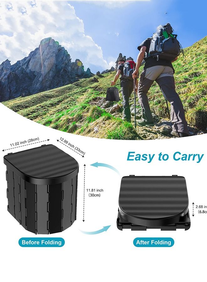 Arabest 2025 Upgrade XL Grey Portable Toilet for Camping, Portable Folding Toilet with Lid, Porta Potty Car Toilet Bucket Toilet Portable Potty for Adults, Travel Toilet for Camping Hiking Boat Trips Beach  - Image 2