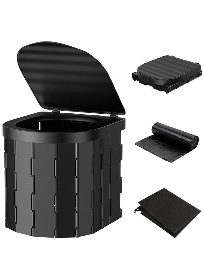 Arabest 2025 Upgrade XL Grey Portable Toilet for Camping, Portable Folding Toilet with Lid, Porta Potty Car Toilet Bucket Toilet Portable Potty for Adults, Travel Toilet for Camping Hiking Boat Trips Beach  - Image 1