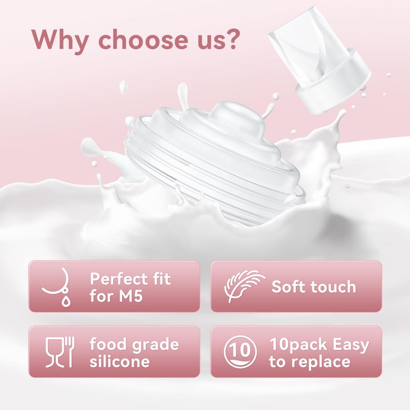 TOVVILD 10PCS Duckbill Valves Compatible with Momcozy M5/M6/V1/V1 Pro/V2/V2 Pro, Breast Pump Replacement Parts Accessories for Momcozy Pump,10PCS - Image 3