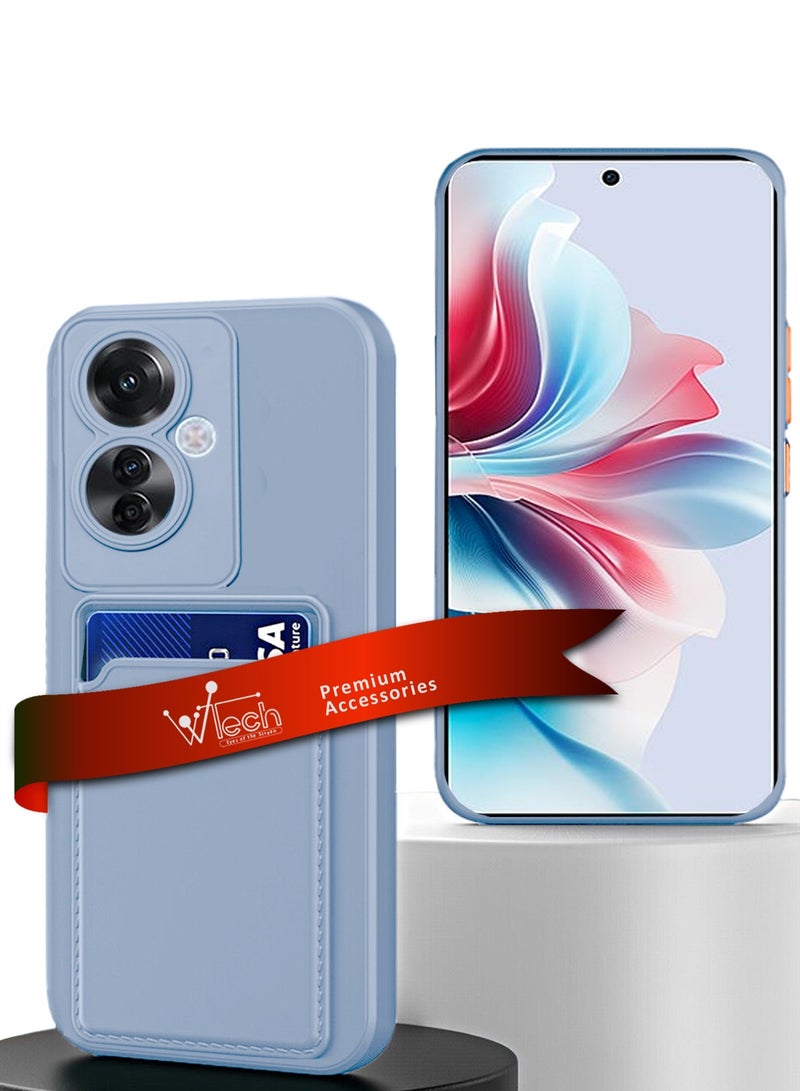 Wtech Silicone TPU With Card Holder Case Cover For Oppo Reno11 F 5G 2024 Grey - Image 1