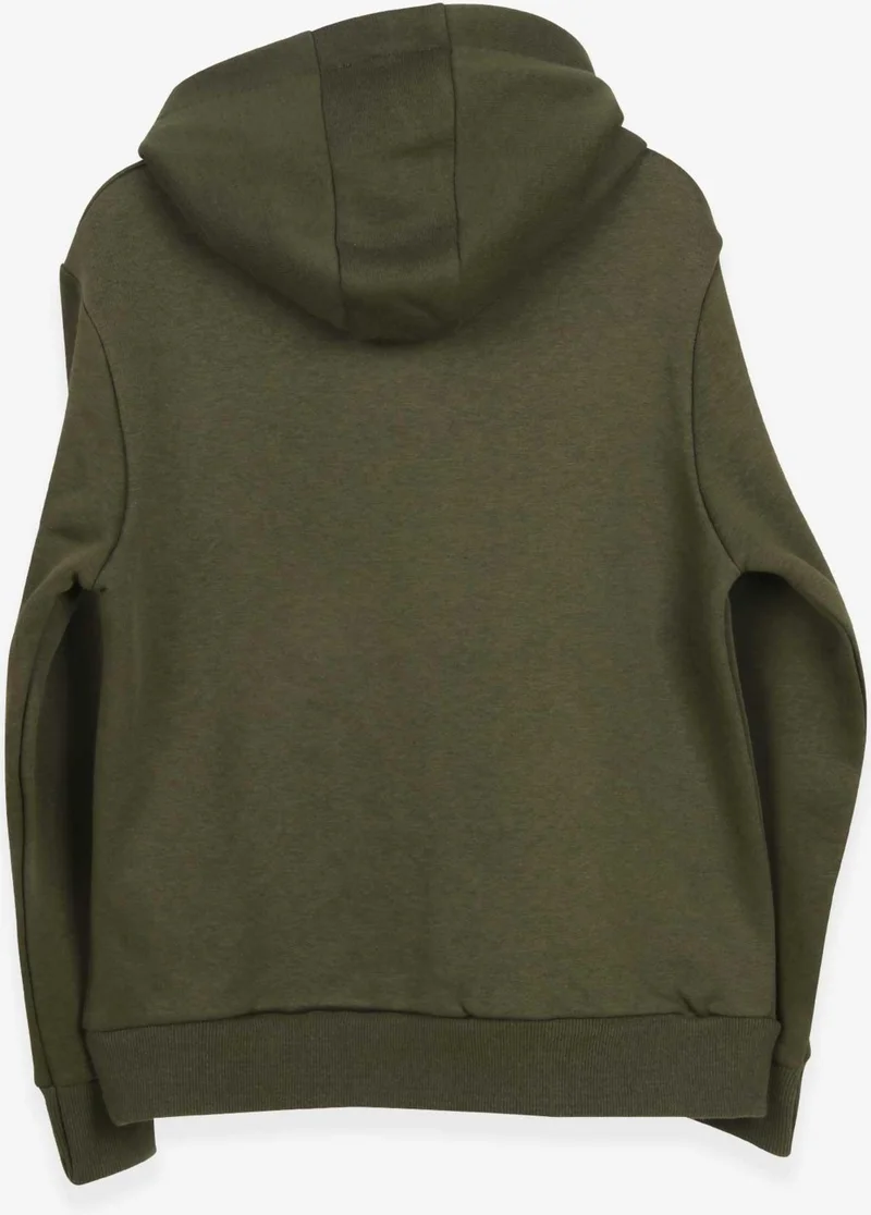 Breeze Boys Text Printed Sweatshirt Khaki Green (9-16 Years)