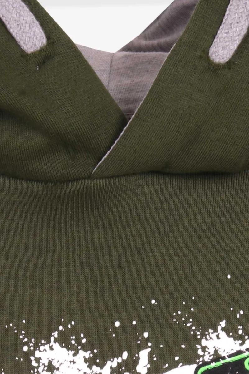 Breeze Boys Text Printed Sweatshirt Khaki Green (9-16 Years)