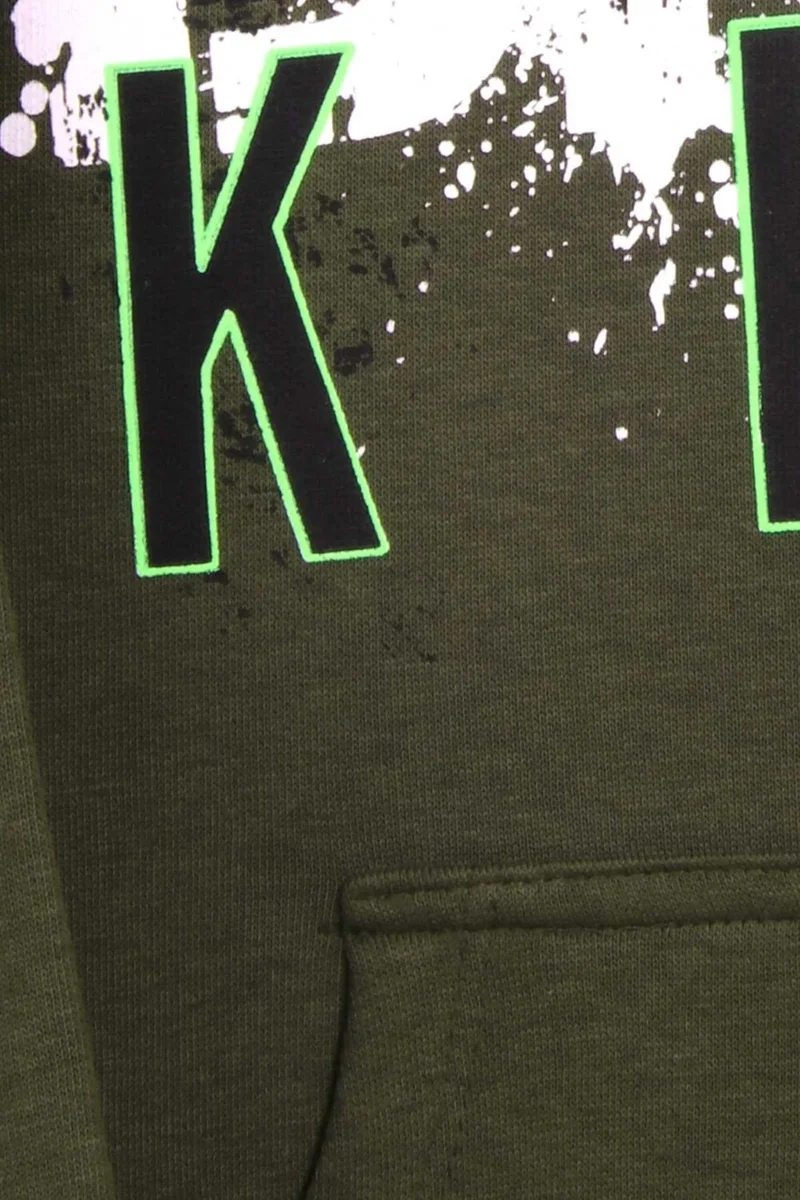Breeze Boys Text Printed Sweatshirt Khaki Green (9-16 Years)