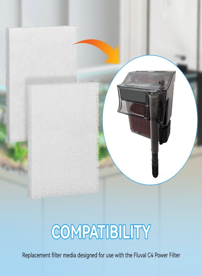 Magluv C4 Poly Foam Pad Fit for Fluval C4 Power Filter White Filter Foam Aquarium Filter Pad Media Replacement, 6-Pack (C4) - Image 3