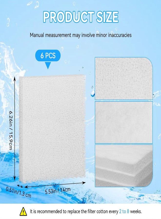 Magluv C4 Poly Foam Pad Fit for Fluval C4 Power Filter White Filter Foam Aquarium Filter Pad Media Replacement, 6-Pack (C4) - Image 2