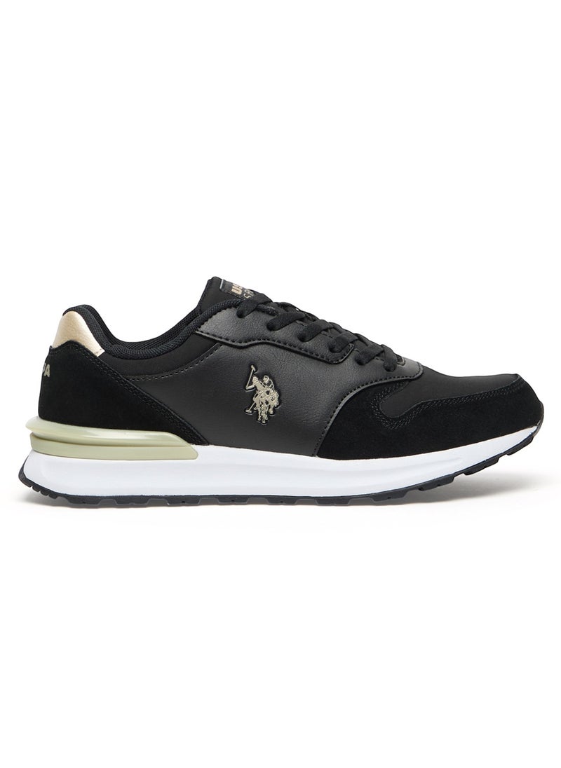 Women's Black Low-Top Sneakers with Gold Heel Accent - Casual Lace-Up Design with Comfort Cushioned Sole for Everyday Style - pzsku/ZA29062E051B4AA537DD9Z/45/_/1730827693/2155c58e-9a17-4b7a-92a4-ac932e98b0cd