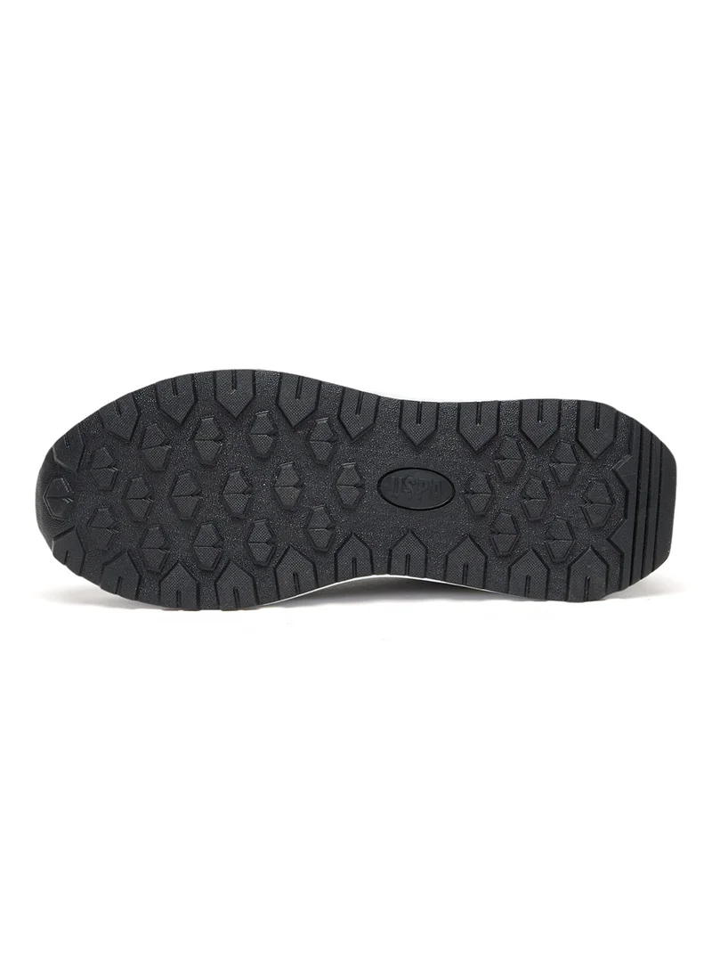 U.S. Polo Assn. Black/Gold Women's Black Low-Top Sneakers with Gold Heel Accent - Casual Lace-Up Design Shoes with Comfort Cushioned Sole for Everyday Style for Women | Best Price UAE