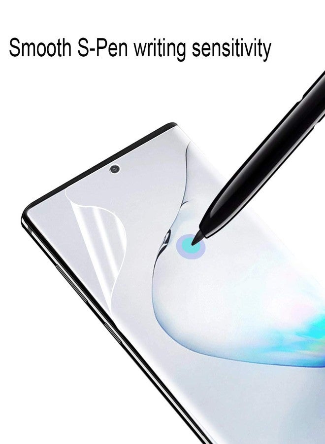 Ermorgen (3 Pack) TPU Screen Protector Compatible for Samsung Galaxy Note 10 High Definition Edge to Edge (Full Coverage) Case Friendly Anti-Scratch Bubble-Free - Image 2