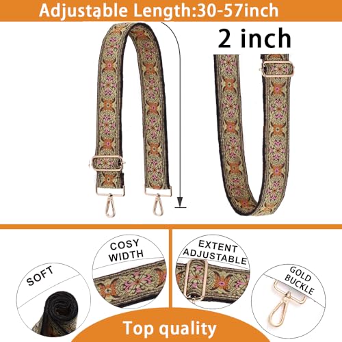 S-Jacorry Purse Strap Replacement Crossbody Wide Shoulder Strap Adjustable Canvas Straps Handbag Strap Replacement Belts Gold BUCKEL-911 - Image 4