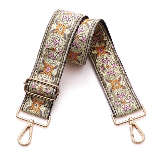 S-Jacorry Purse Strap Replacement Crossbody Wide Shoulder Strap Adjustable Canvas Straps Handbag Strap Replacement Belts Gold BUCKEL-911 - Image 1