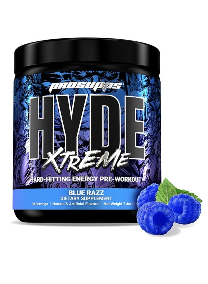 ProSupps Hyde Xtreme Energy Pre-Workout Powder Blue Razz 30 Servings (210g) - Image 1