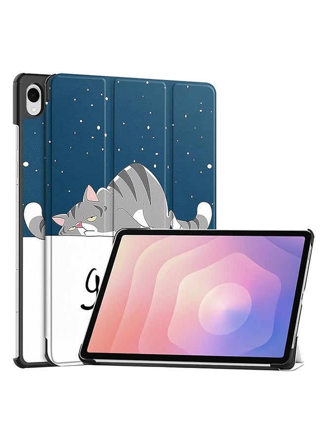 حالة لسامسونج غالاكسي Tab S11 5G 11in ، مكافحة بصمات الأصابع ، حماية السقوط المضادة ، النوم / الاستيقاظ التلقائي ، الوقوف النحيف الصلب غطاء القشرة الخلفية (القط) - Image 1
