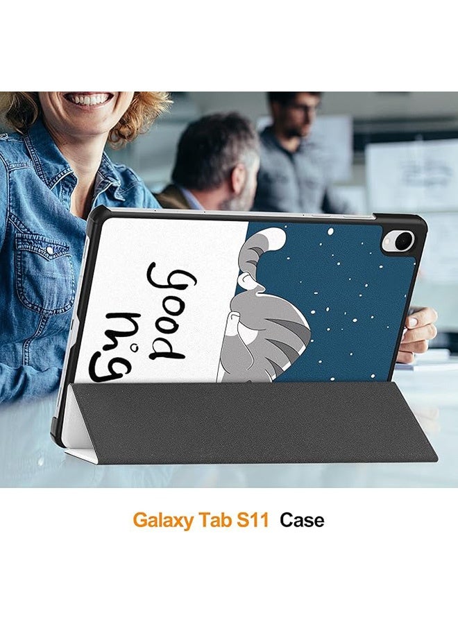 حالة لسامسونج غالاكسي Tab S11 5G 11in ، مكافحة بصمات الأصابع ، حماية السقوط المضادة ، النوم / الاستيقاظ التلقائي ، الوقوف النحيف الصلب غطاء القشرة الخلفية (القط) - Image 5