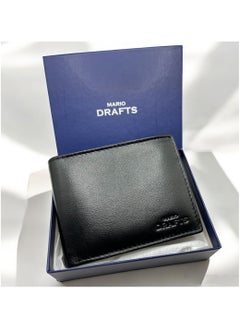 MARIO DRAFTS Mario Drafts Leather Bifold Wallet for Men, Black  - Image 1