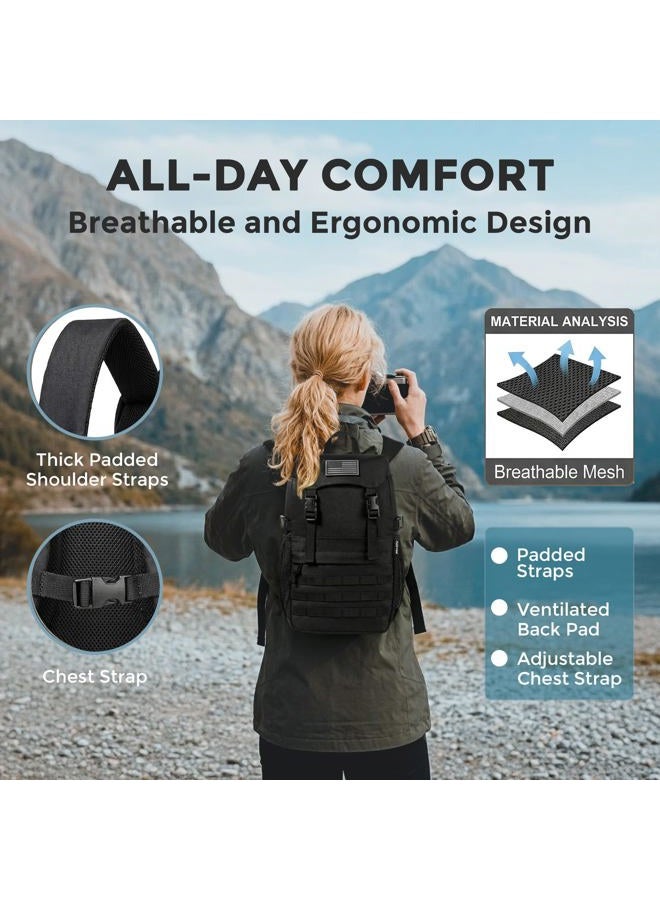 AZULDEZ Small Tactical Backpack 20L – Mini Military Molle EDC Daypack, Water Repellent Assault Pack for Hiking, Camping & Outdoor - Image 3